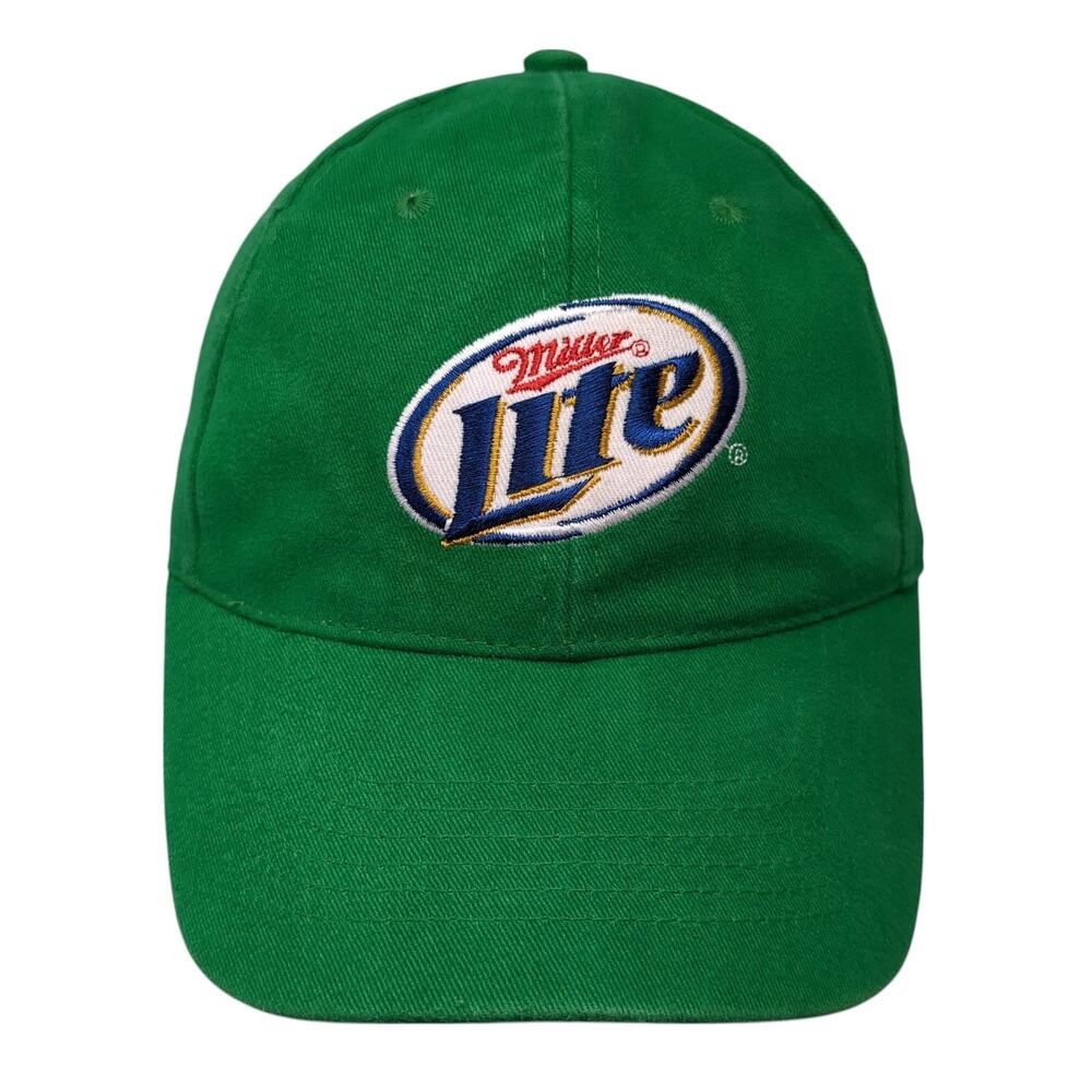 Miller Lite Strapback Baseball Cap Green One Size Adjustable Embroidered ACME
